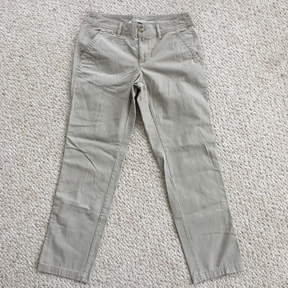 Eddie Bauer Boyfriend Fit Relaxed Leg Khaki Pants